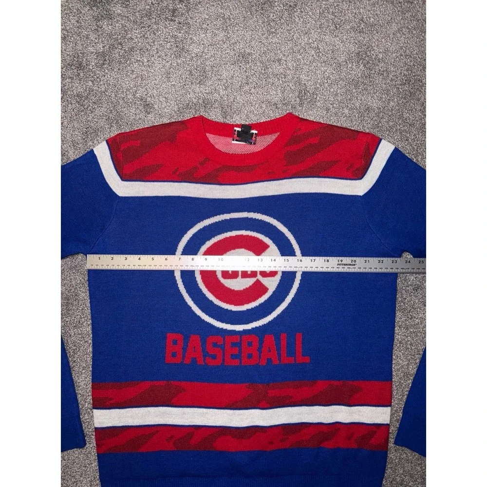 Men's‎ Chicago Cubs Baseball Blue & Red Sweater - Picture 5 of 10